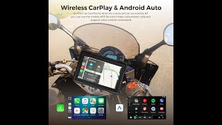 GEARELEC Wireless CarPlay Android Auto Portable Motorcycle player [upl. by Cote]