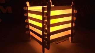 DIY night lamp  Popsicle Sticks Crafts  Ice Cream Stick Lamp  Popsicle Stick Lamp PopStick Craft [upl. by Kelli]