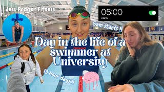 DAY IN THE LIFE AS A SWIMMER AT UNIVERSITY  5am starts suited sessions 13hr days [upl. by Sokairyk]