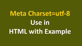 Meta Charsetutf8 use in HTML Meta Charsetutf8 ka HTML me Kya Use Hai [upl. by Eloise]