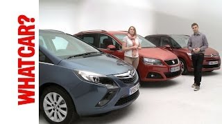 What Car reviews sevenseat MPVs  Vauxhall Zafira Tourer Seat Alhambra amp Citroen Grand C4 Picasso [upl. by Aileve973]