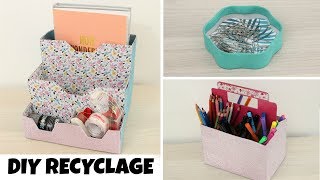 DIY RECYCLAGE  3 rangements pour le bureau [upl. by Saihttam556]