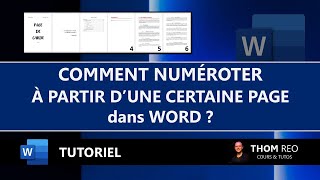 NUMÉROTER à partir de lINTRODUCTION ou autre page dans WORD  Tutoriel facile [upl. by Nnahgiel947]