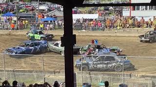 Schaghticoke Fair 8 Cylinder Demolition Derby Afternoon Heat 1 Stands View 9224 [upl. by Elohc]