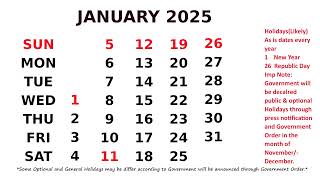 January Calendar 2025 [upl. by Nuris]