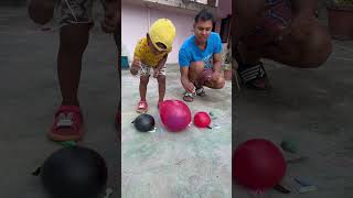 Red green black water balloons popping challenge shortsviral [upl. by Eerej]