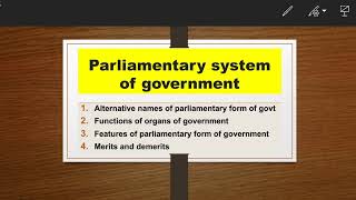 Parliamentary form of government  Pak  India  UK  Political science [upl. by Artekal117]