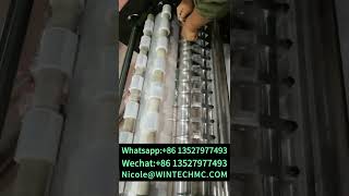 Wintech semiautomatic hand roll stretch film slittingamprewinding machinesmall hand roll stretch film [upl. by Eudoxia693]