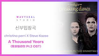 신부입장곡 Christina perri X Steve Kazee  A Thousand Years 트와일라잇 Pt 2 OST AR  MR 편집 ver  음원 편집 [upl. by Lyrrad]