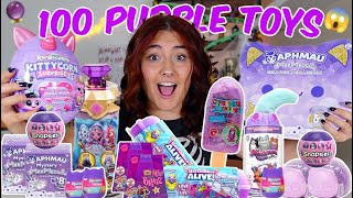 UNBOXING 100 PURPLE MYSTERY TOYS😱💜 RARE FINDS [upl. by Soilissav256]