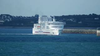 Brittany Ferries Pont Aven Passing MV Armorique At Roscoff Finistère Brittany France [upl. by Robison]