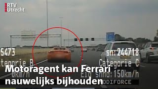 Ferrari vliegt laag over de A1 motoragent gaat erachteraan  RTV Utrecht [upl. by Erastus431]