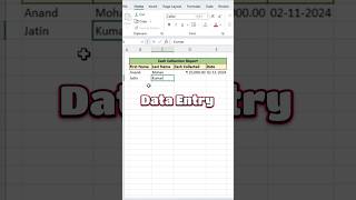 Data Entry Form using shortcut l Amazing tips in excel excel excelshorts ytshorts [upl. by Koloski]