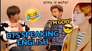 BTS speaking ENGLISH 😂 7 Times BTS English was 𝘀𝗼 𝗯𝗮𝗱 that it made 𝗥𝗠 𝗰𝗿𝗶𝗻𝗴𝗲 🤣❗ [upl. by Yecnay998]