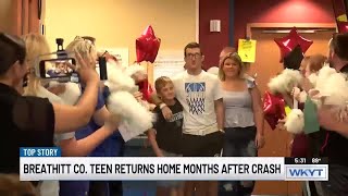 Kentucky teen walks out of rehab facility nearly 100 days after car crash [upl. by Matty47]