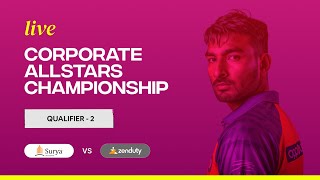 Qualifier 2 Surya Developers vs ZendutyCorporate AllStars Championship Indoor Cricket LIVE stream [upl. by Yenahs97]