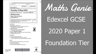 Edexcel GCSE Maths 2020 Foundation Exam Paper 1 Walkthrough [upl. by Chalmer]