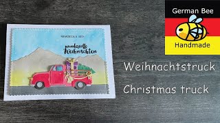 Weihnachtstruck Grußkarte  Christmas truck grettingcard [upl. by Sig451]