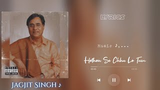 Jag ne cheena mujhse mujhe jo bhi laga pyara Lyrics By Jagjit singh ✨ [upl. by Emyle]