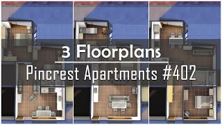 Pinecrest Apartments  402  3 Floorplans  The Sims 4  ts4 [upl. by Leo]