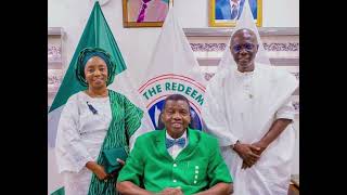 Governor Babajide SanwoOlu 💍 Wife at the Redeemed Christian Church of God RCCG HQ 🤍💫 [upl. by Heyman]