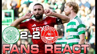 CORRUPT OFFICIALS ABERDEEN FANS REACT CELTIC 22 ABERDEEN  SCOTTISH PREMIERSHIP [upl. by Perni]