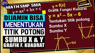 Tutorial Cara Menentukan titik Potong Grafik Fungsi Kuadrat Terhadap Sumbu X Dan Sumbu Y bagian 1 [upl. by Notgnilra]