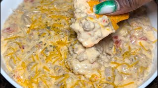 ROTEL CHEESE DIP RECIPE  How to Make Rotel Dip [upl. by Sinned]