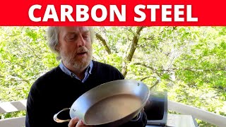 Get the smoke out How to Season Carbon Steel on a Barbecue Grill [upl. by Aitekram291]