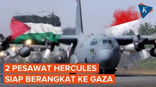 TNI Kerahkan Pesawat Hercules Kirim Bantuan Kemanusiaan ke Palestina [upl. by Inalaehon]