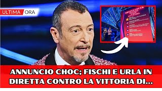 Sanremo 2024 protesta del pubblico in diretta fischi e Urla contro la vittoria a sorpresa poco fa [upl. by Nettle]