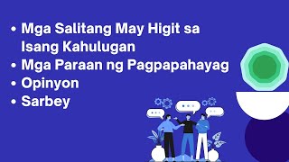 Mga Salitang May Higit Sa kahulugan Paraan ng Pagpapahayag Opinyon Sarbey [upl. by Terry]