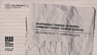 Responsible Tourism designing communitybased tourism services Galluzzo  Facoetti [upl. by Apoor]