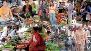 POPULAR Cambodian Street Food Daily Lifestyle in Phnom Penh  Fresh Vegetables Fruits Fish amp More [upl. by Mac]