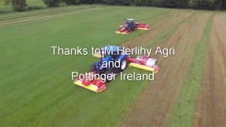 MHerlihy agri PÖTTINGER Novacat X8 and A10 mowing silage [upl. by Ahsilet]