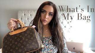 WHATS IN MY BAG 2021  LOUIS VUITTON MONOGRAM TROUVILLE [upl. by Terrena289]