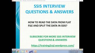 SSIS INTERVIEW QUESTIONS HOW TO READ DATA FROM FLAT FILE AND SPLIT SSIS  CONDITIONAL SPLIT IN SSIS [upl. by Seldan]