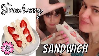 TRAMEZZINO DOLCE ALLE FRAGOLE Ricetta con fuori onda strawberrysando recipe strawberrysando [upl. by Niuq]