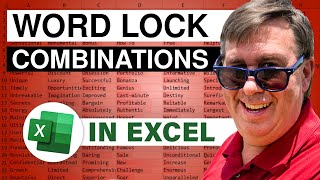 Excel  Unlocking Forgotten Word Lock Combinations How Many Possible Combinations  Episode 1110 [upl. by Calvano736]