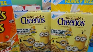 2015 MINIONS IN THE CITY CEREAL SURPRISE BOX OPENINGWhat Minions did we get [upl. by Eseela]