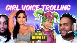 GIRL VOICE TROLLING on FORTNITE w Facecam Part 2 YOUR VOICE IS HYPNOTIZING ME [upl. by Papert]