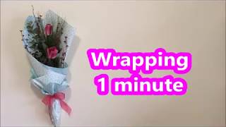 Wrapping a small bouquet in a minute wrapflowers [upl. by Mich]