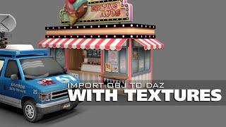 Import OBJ files into Daz with Textures Short Version [upl. by Broeker]