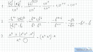 Proizvod i količnik stepena sa istom osnovom  vežbanje [upl. by Woodsum769]