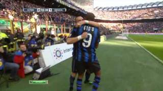 Primo gol di Etoo  Inter vs Genoa 52 [upl. by Cheffetz572]