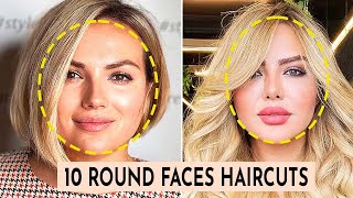 10 Best Haircuts That Flatter Round Faces [upl. by Ahseinad553]