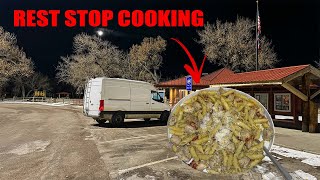 Making Chicken Pesto Pasta in My Van at 2 AM [upl. by Fujio790]