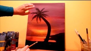 How to paint a beach sunset STEP by STEP [upl. by Yoong]