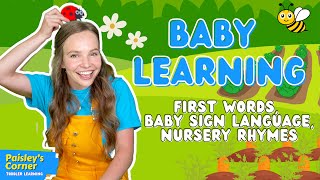 First Words for Babies  Baby Sign Language Gestures amp Body Parts  Baby Learning Videos [upl. by Nauqyt]