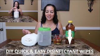 HOW TO MAKE DISINFECTANT WIPES DIY • QUICK amp SUPER EASY • HOME MADE CLEANING WIPES [upl. by Nellir87]